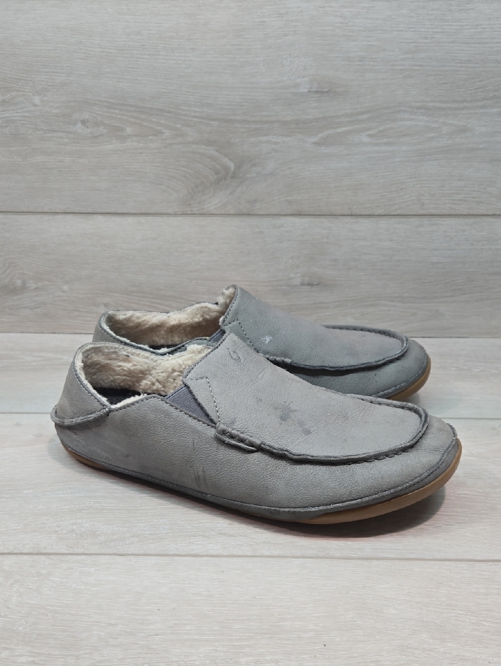 Olukai Men's Kipuka Hulu Suede Sheep Lined Slip-On Shoes Loafer Sz 11
